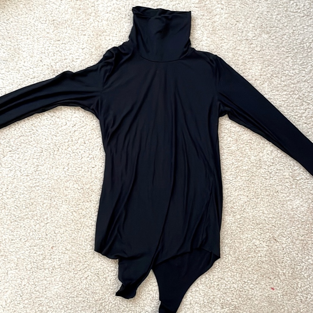 Commando butter turtleneck bodysuit, black